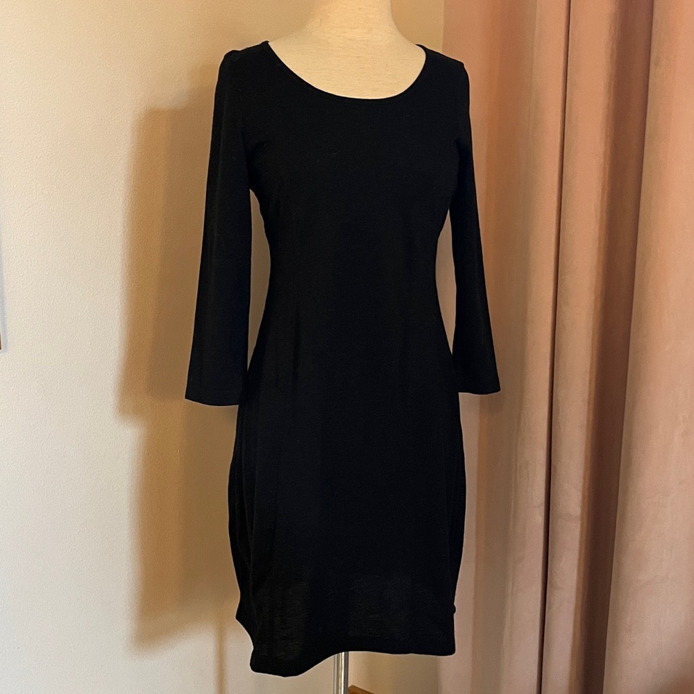 Prana Black 3/4 Sleeve Dress